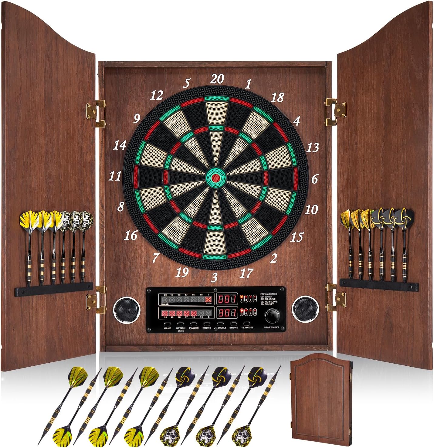 Electronic Dartboard Cabinet - Wooden Dart Board Cabinet Set Electronic