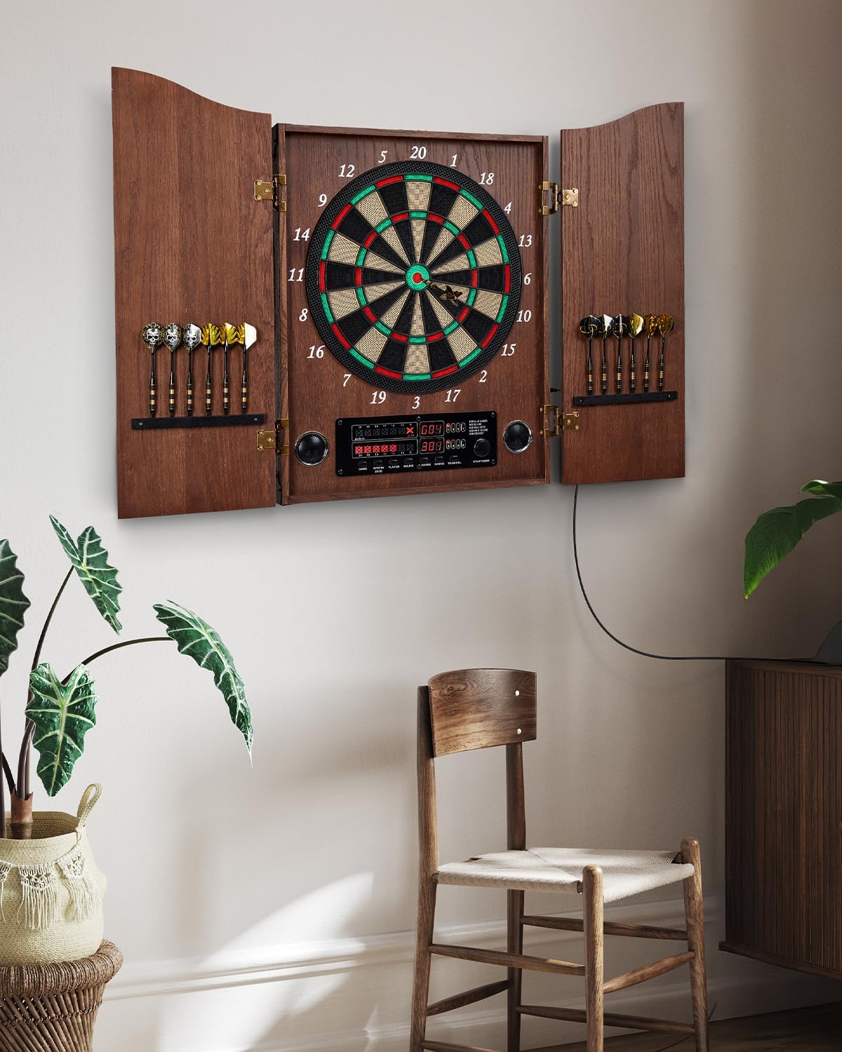 Wooden Dart Board Cabinet Set  - Electronic Dartboard Cabinet 리뷰 및 가격