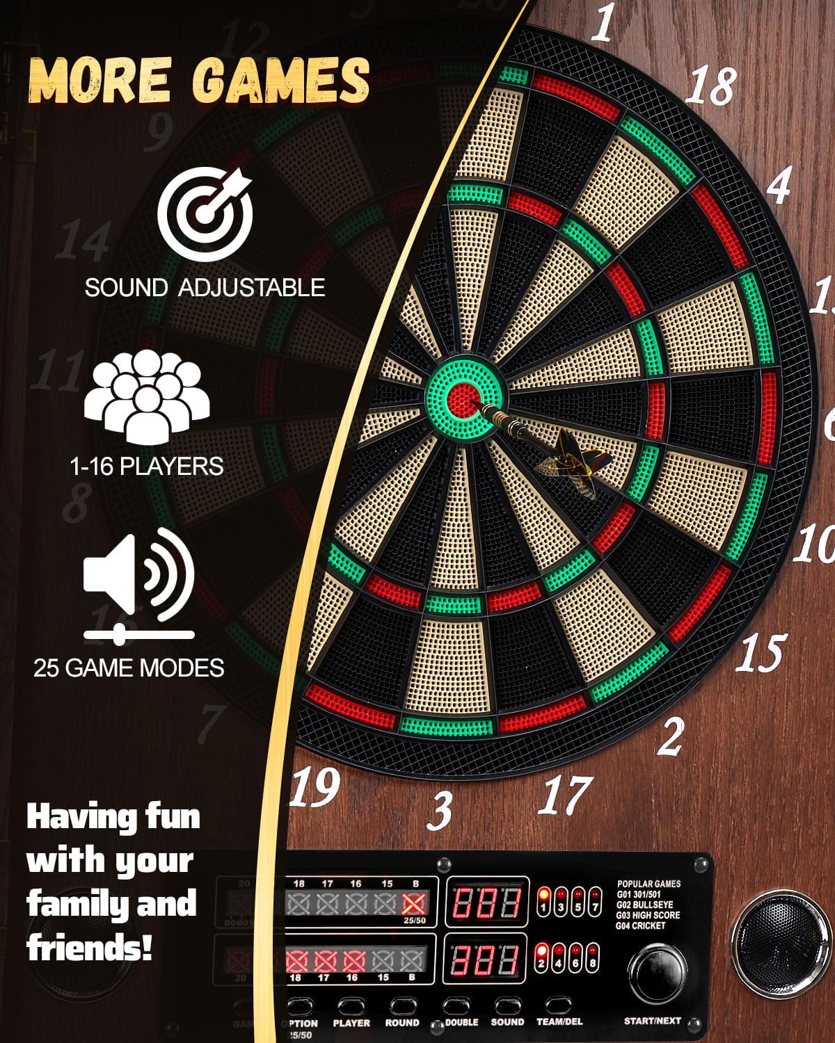 Wooden Dart Board Cabinet Set  - Electronic Dartboard Cabinet 리뷰 및 가격