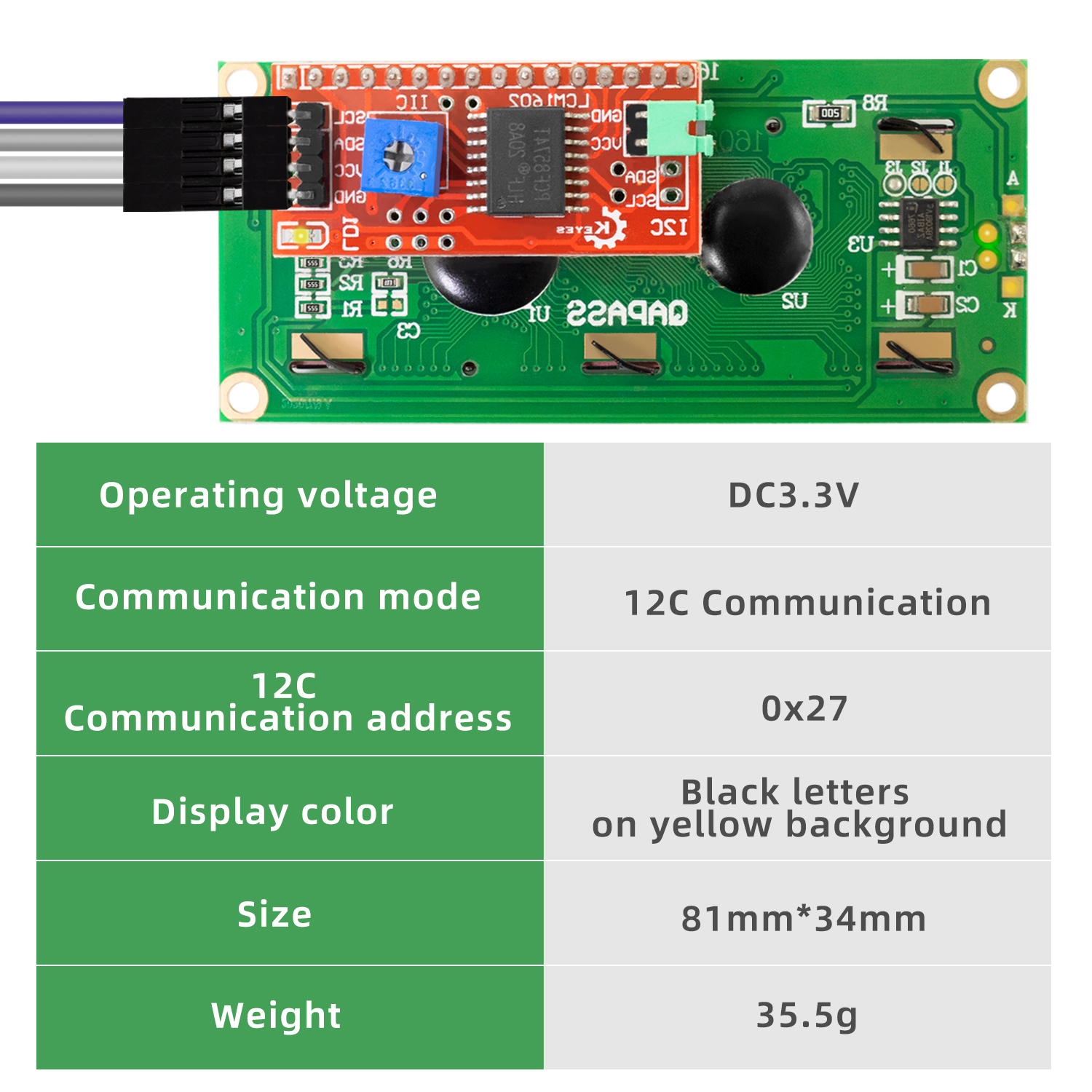 KEYES DC 3.3V LCD1602+I2C Modu - Arduino Vending Machine Project 리뷰 및 가격